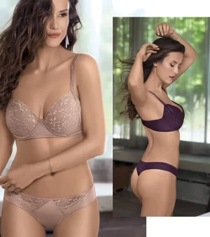 ART.BE153787 CONJUNTO MICROFIBRA Y PUNTILLA PUSH UP SOFT CON COLALESS