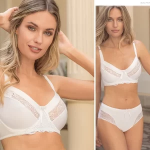 ART.ME960 CONJUNTO CON ARO MICROFIBRA Y PUNTILLA CON TIRO CORTO