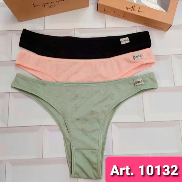 ART.SA10132 PACK X3 VEDETINAS MICROFIBRA JACQUARD