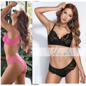 ART.SY171926 CONJUNTO DE PUNTILLA Y MORLEY CORPIÑO CON ARCO Y VEDETINA