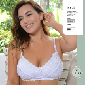 TI1006_fylo_lenceria ART.TI1006 CORPIÑO CONFORT TAZA DOBLE DE ALGODON LYCRA Y PUNTILLA