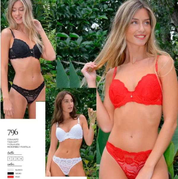 ART.TI796 CONJUNTO TAZA SOFT Y COLALESS DE PUNTILLA