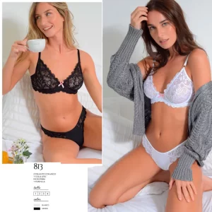 ART.TI813 CONJUNTO CON ARCO Y COLALESS DE MICROFIBRA Y PUNTILLA