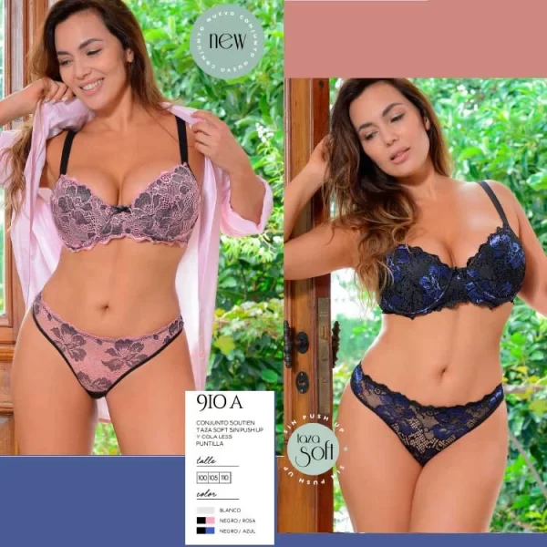 ART.TI910 CONJUNTO TAZA SOFT Y COLALESS PUNTILLA