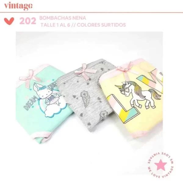 ART.VI202P PACK X3 CULOTE NENA ALGODON ESTAMPADO