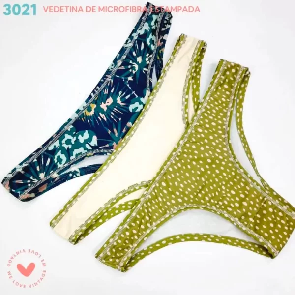 ART.VI3021P PACK X3 VEDETINA CON COLLARETA MICROFIBRA