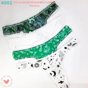 VI4002P_fylo_lenceria ART.VI4002P PACK X3 COLALESS MICROFIBRA ESTAMPADA