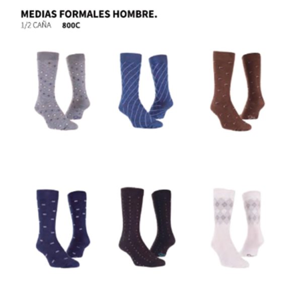 ART.PO800C PACK X3 MEDIAS 1/2 CAÑA HOMBRE FANTASIA CLASICO