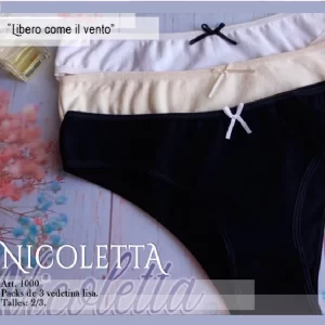 PN1000_fylo_lenceria ART.PN1000 PACK X3 VEDETINA ALGODON Y LYCRA LISA