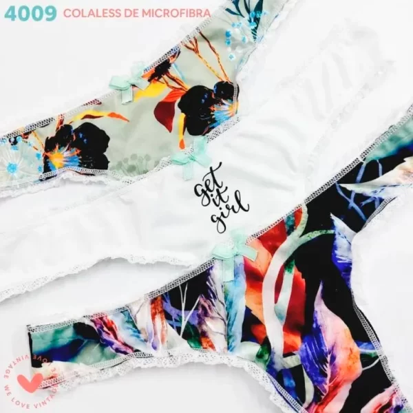 ART.VI4009P PACK X3 BOMBACHAS COLA LESS MICROFIBRA CON ELASTICO FANTASIA