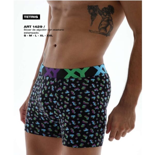 XY1429_fylo_lenceria ART.XY1429 BOXER ALGODON Y LYCRA ESTAMPADO TETRIS