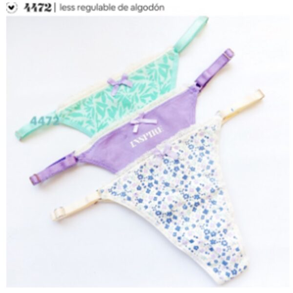 ART.VI4472P PACK X3 BOMBACHA LESS REGULABLE ALGODON Y LYCRA ESTAMPADA