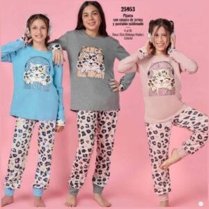 LX25953_fylo_lenceria ART.LX25953 PIJAMA NENA CASACA DE JERSEY Y PANTALON SUBLIMADO