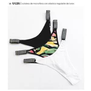 ART.VI4426P PACK X3 BOMBACHA COLALESS REGULABLE MICROFIBRA ELÁSTICO ANCHO LUREX