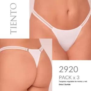 TI2920_fylo_lenceria ART.TI2920 PACK X3 BOMBACHAS TANGA LESS REGULABLES DE MORLEY Y RED