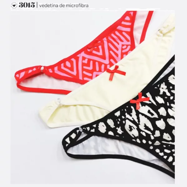 VI3015P_fylo_lenceria ART.VI3015P PACK X3 BOMBACHAS VEDETINA MICROFIBRA CON ARGOLLA EN EL DELANTERO ESTAMPADO SURTIDO