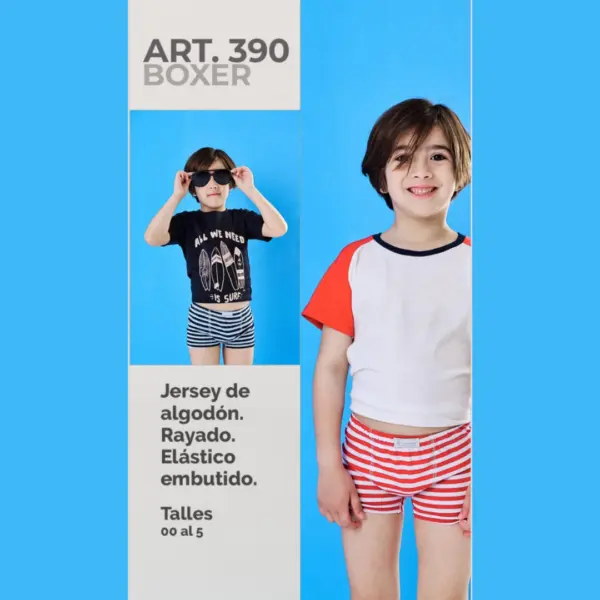 ART.ANT390 BOXER RAYADO CON ELÁSTICO EMBUTIDO