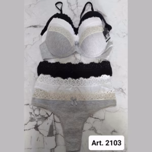 LU2103 ART.LU2103 CONJUNTO TAZA SOFT ALGODÓN C/PUNTILLA Y BASE