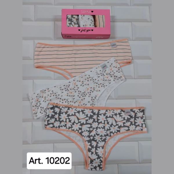 ART.SA10202 PACK X3 CULOTTE CLÁSICO ALGODON Y LYCRA