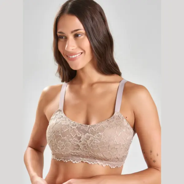 ART.TI431 TOP DOBLE TELA CON TAZAS REMOVIBLES DE MICROFIBRA Y PUNTILLA