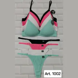 art_1002_inti_lenceria ART.LU1002 CONJUNTO TRIANGULO TAZA SOFT MORLEY CON LESS REGULABLE