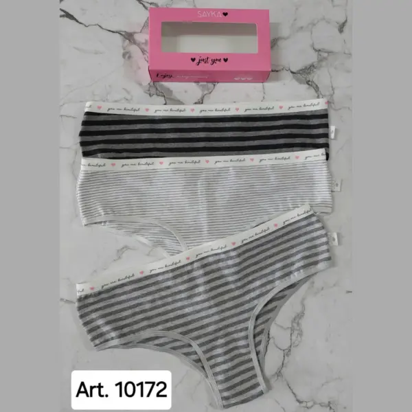 ART.SA10172 PACK X3 CULOTTE CLASICO ALGODÓN Y LYCRA CON ELÁSTICO PERSONALIZADO