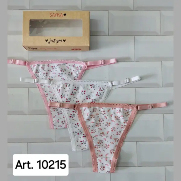 ART.SA10215 PACK X3 COLALESS ALGODÓN ESTAMPADA CON BRETEL REGULABLE