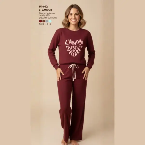 ART.VI1042 PIJAMA DAMA JERSEY ALGODÓN L´AMOUR