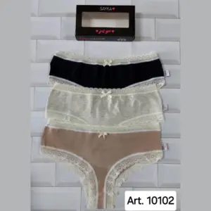 SAYKA10102_INTILENCERIA_SALTA ART.SA10102 PACK X3 CULOTTE CLÁSICO ALGODÓN Y LYCRA CON PUNTILLA