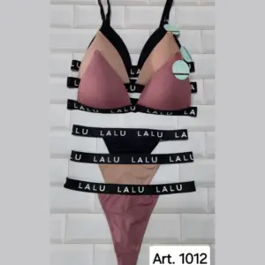 ART.LU1012 CONJUNTO TRIANGULO TAZA SOFT MORLEY CON ELASTICO PERSONALIZADO  Y COLALESS