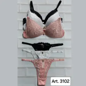 LALU3102-INTILENCERIA-SALTA ART.LU3102 CONJUNTO TRIANGULO TAZA SOFT DE PUNTILLA CON LESS