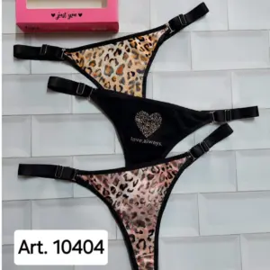 ART.SA10404 PACK X3 TANGALESS REGULABLE DE ALGODON ESTAMPADA CON ESLASTICO ANCHO